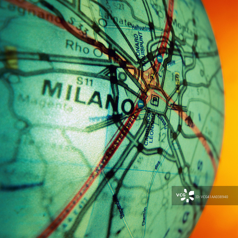 球体上的道路地图图片素材