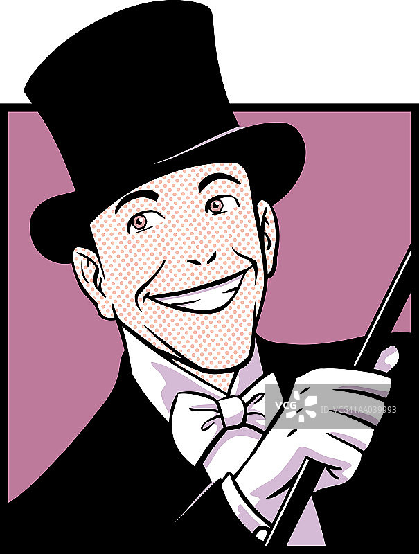 头戴高礼帽的绅士图片素材