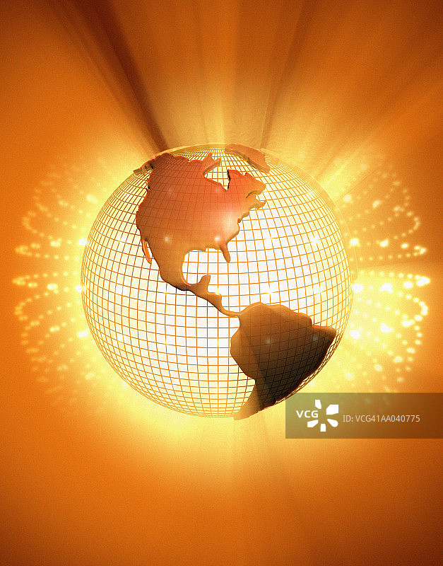 发光的地球仪（数字生成）图片素材