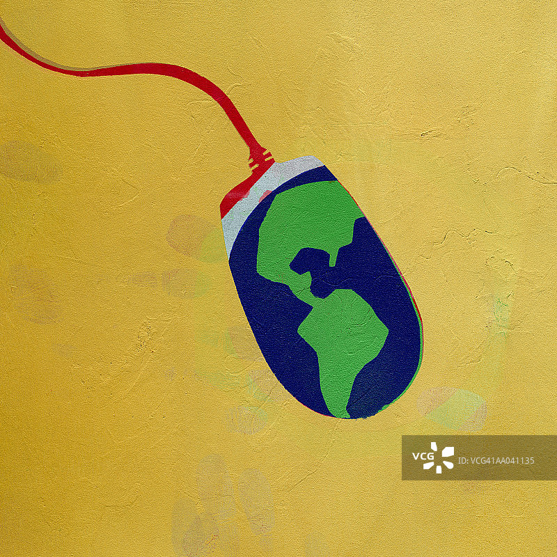 电脑鼠标上的西半球图片素材