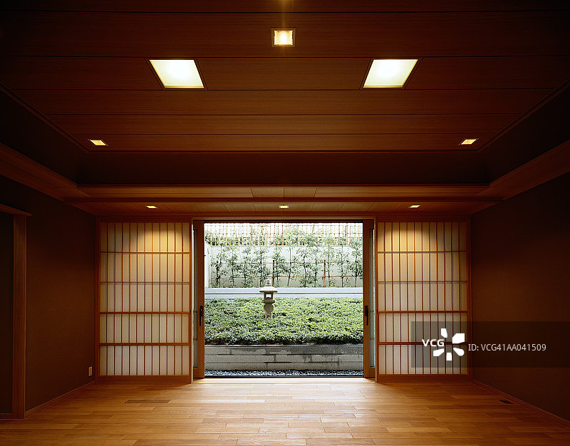 日式住宅庭院景观图片素材