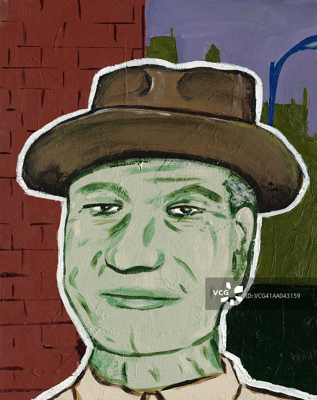 戴帽子的男人肖像图片素材