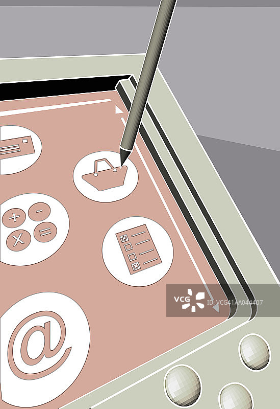 掌上电脑上的手写笔图片素材