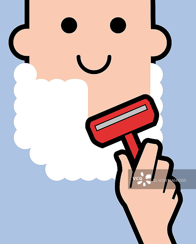 男人刮胡子特写图片素材