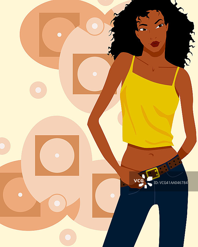 年轻女子穿着背心图片素材