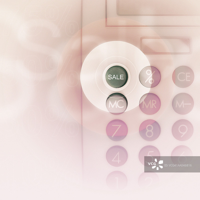 键盘上的促销按钮（数字合成）图片素材