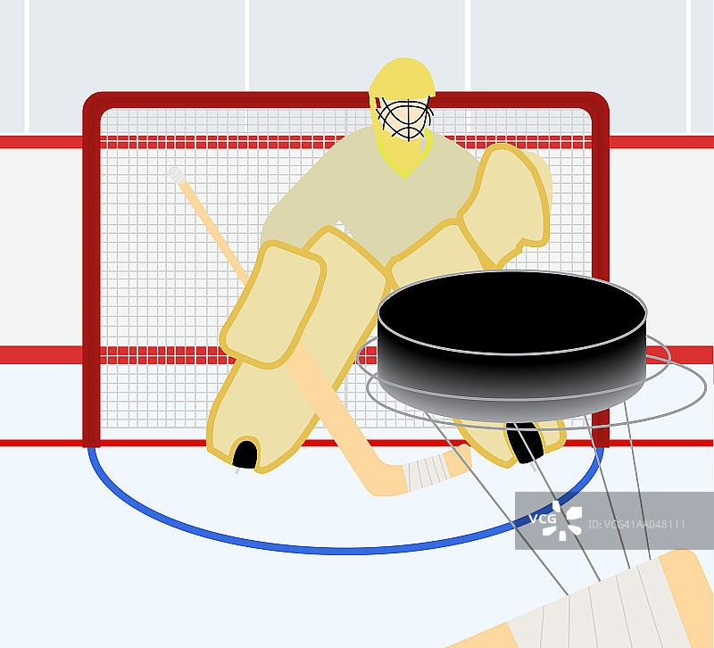 飞向守门员的冰球图片素材