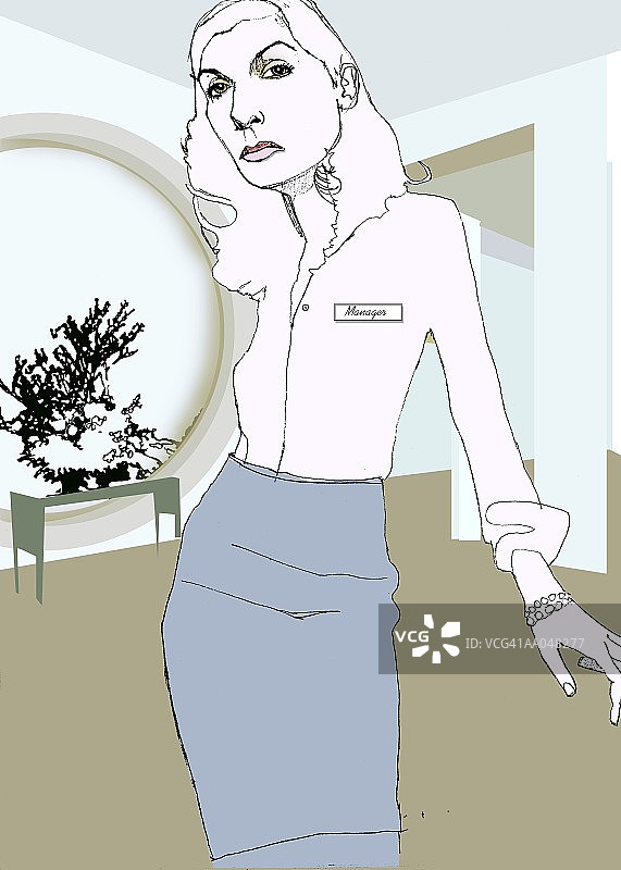 酒店女经理（数字图像）图片素材