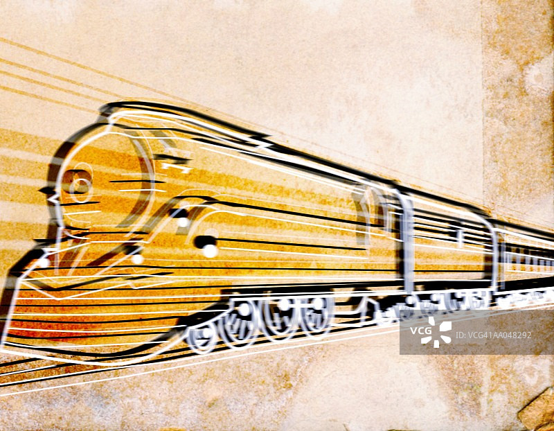 高速行驶的火车头图片素材