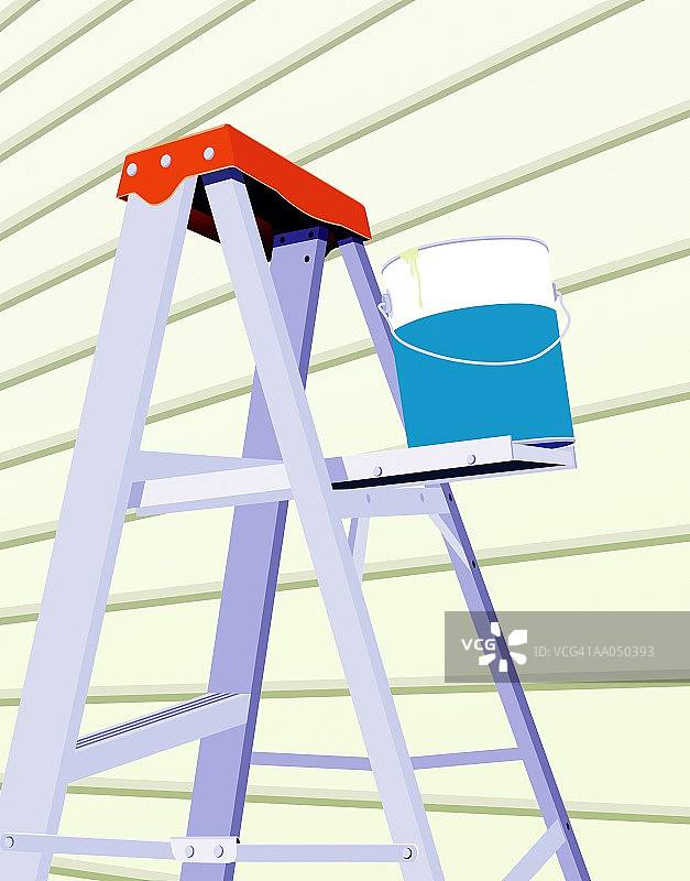油漆桶和梯子图片素材