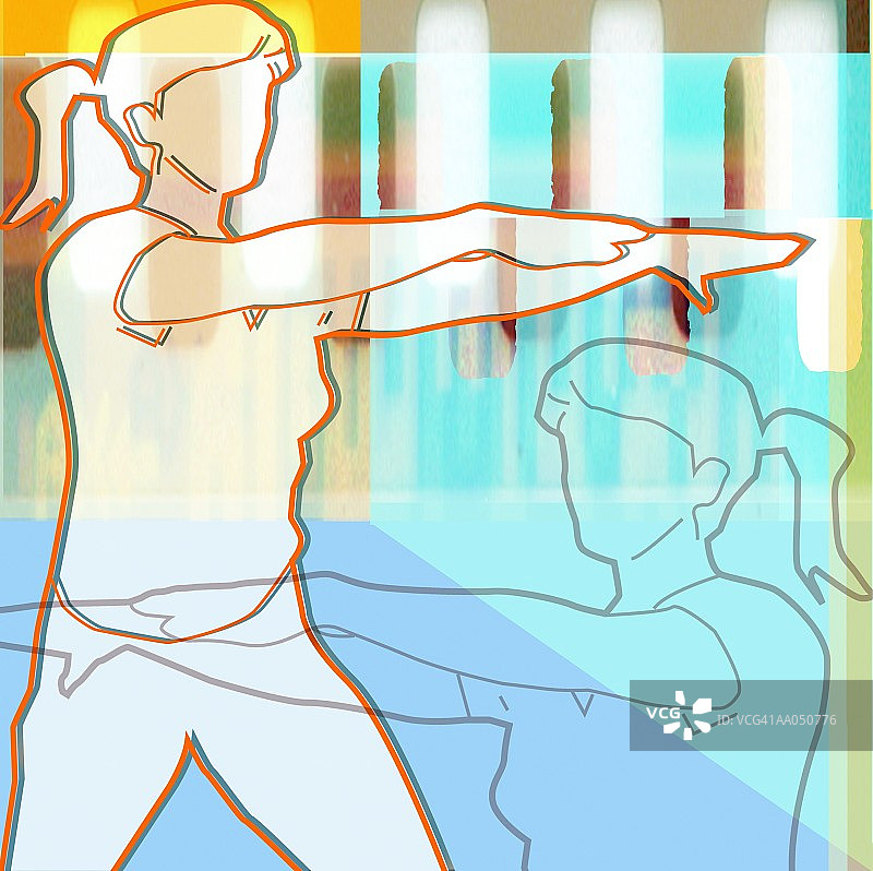 做伸展运动的女人图片素材