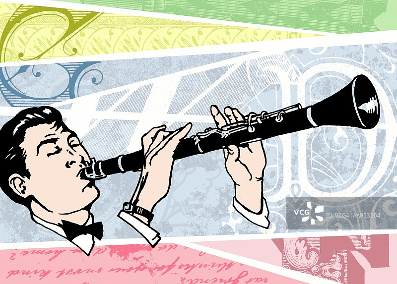 男人演奏单簧管图片素材