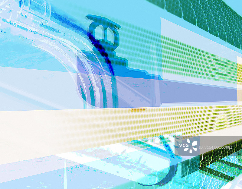 喷水器和水管（数字增强）图片素材