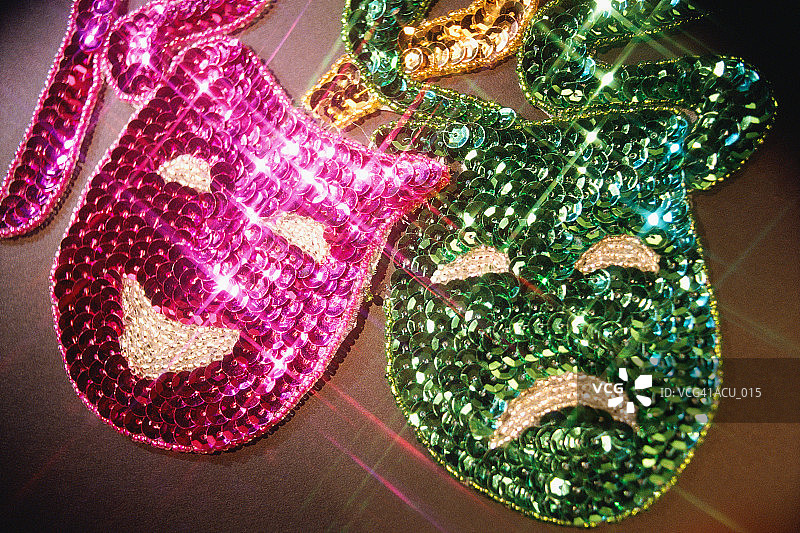 亮片悲喜剧面具图片素材