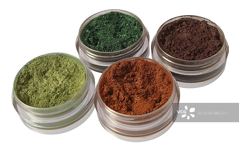 四罐散粉，颜色各异图片素材