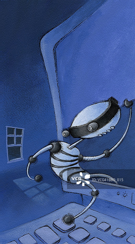 入室行窃的机器人图片素材