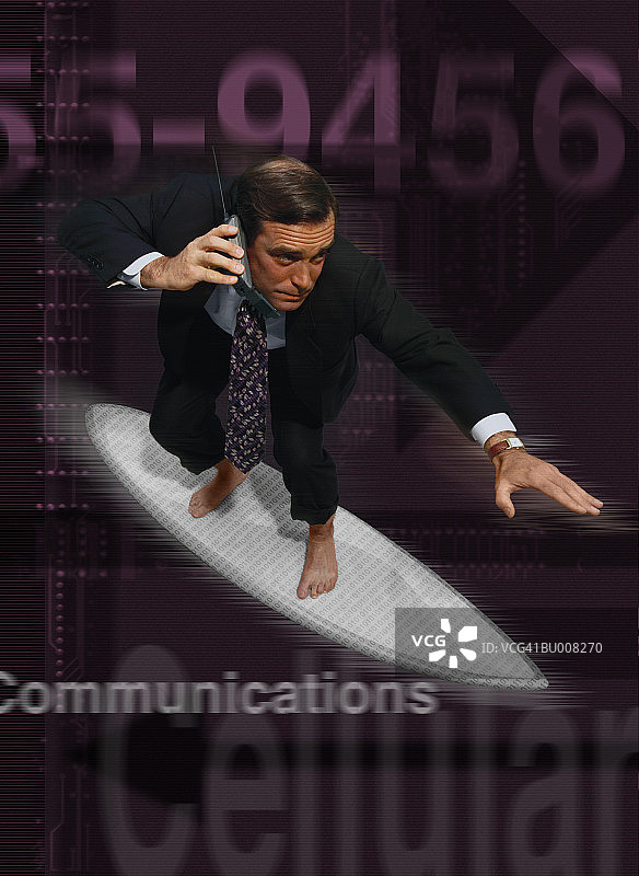 冲浪的商人图片素材