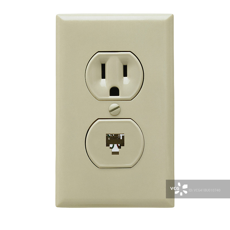 电源插座和电话插孔图片素材