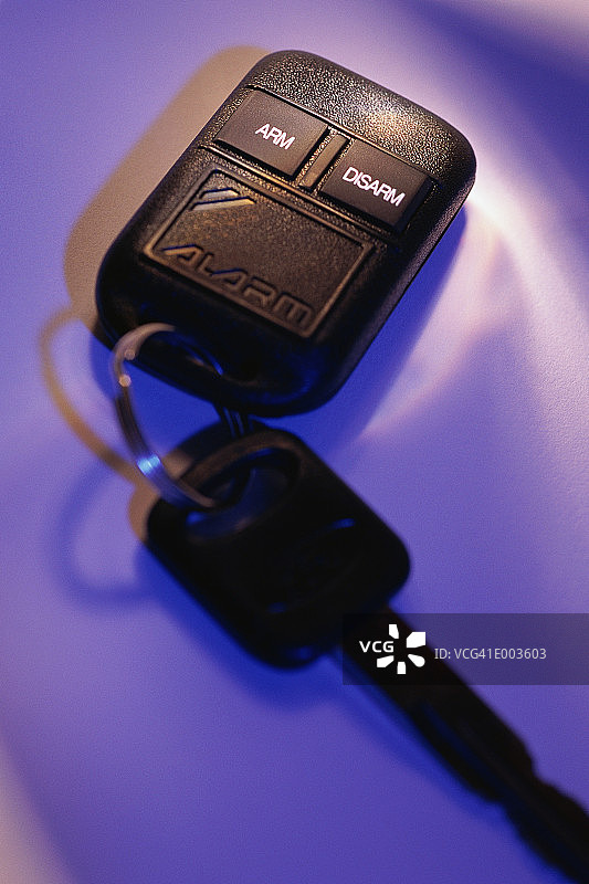 带有钥匙和汽车警报器的戒指图片素材