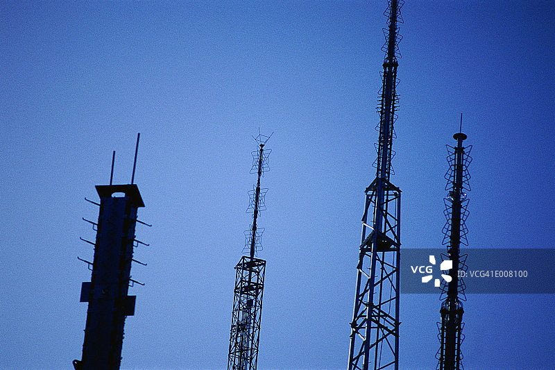 剪影电视/无线电天线图片素材