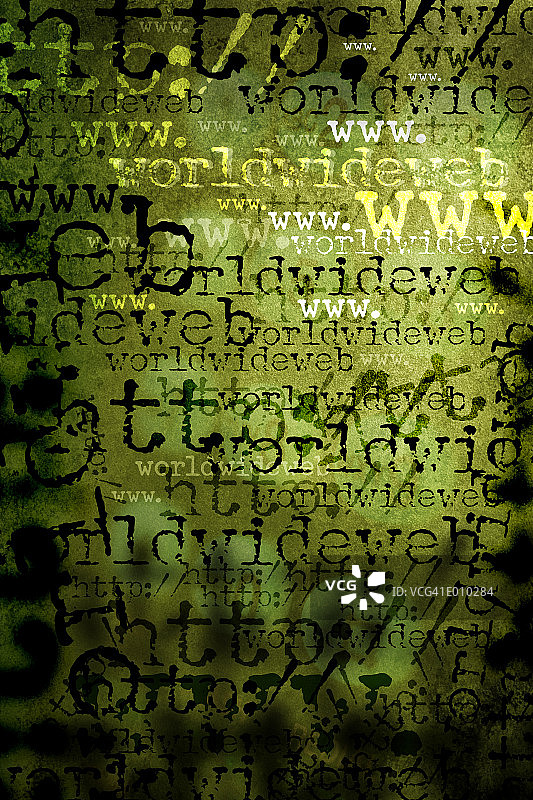 绿色背景上的万维网文本图片素材