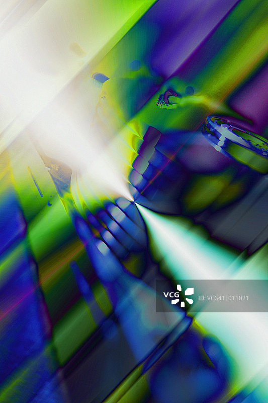 绿色和蓝色斑驳形状图片素材