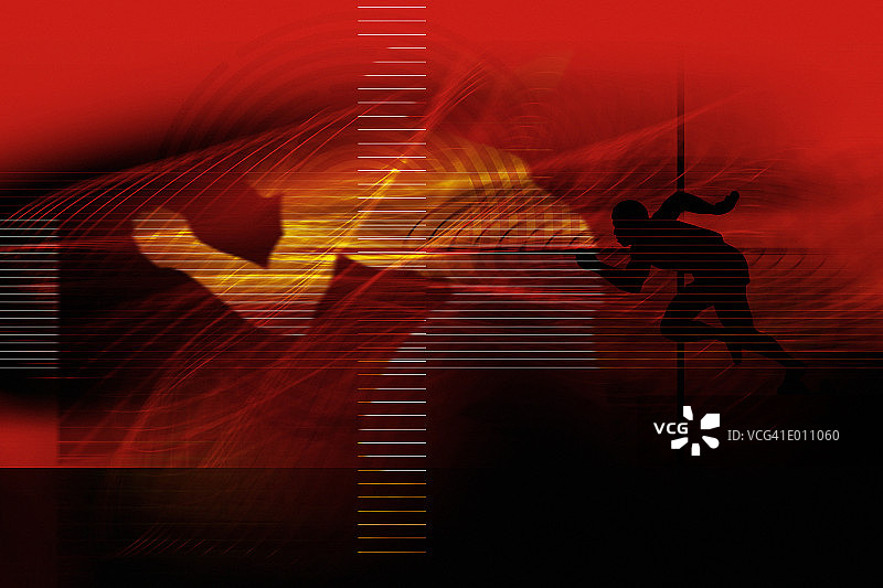 暖色调图像与测量线和男人图片素材