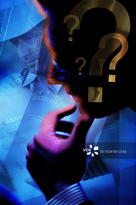 商务人士侧影合成图图片素材