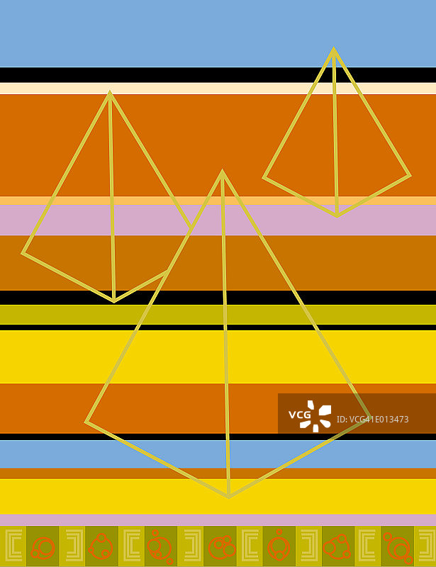 条纹背景上的金字塔图片素材