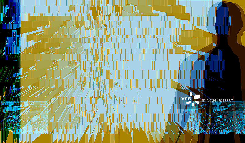 抽象背景上的人影图片素材