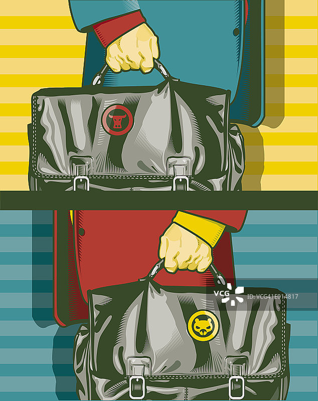 牛市和熊市行李箱图片素材