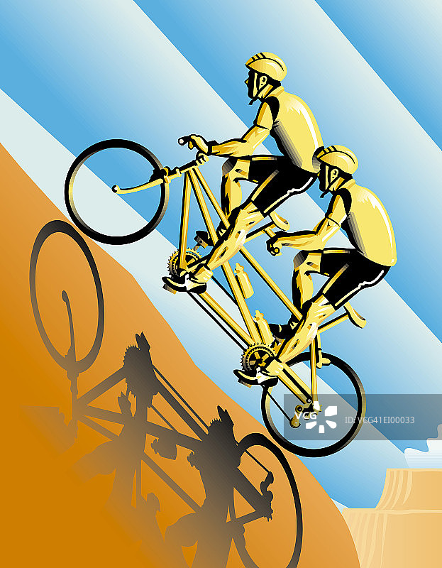 双人自行车赛车手图片素材