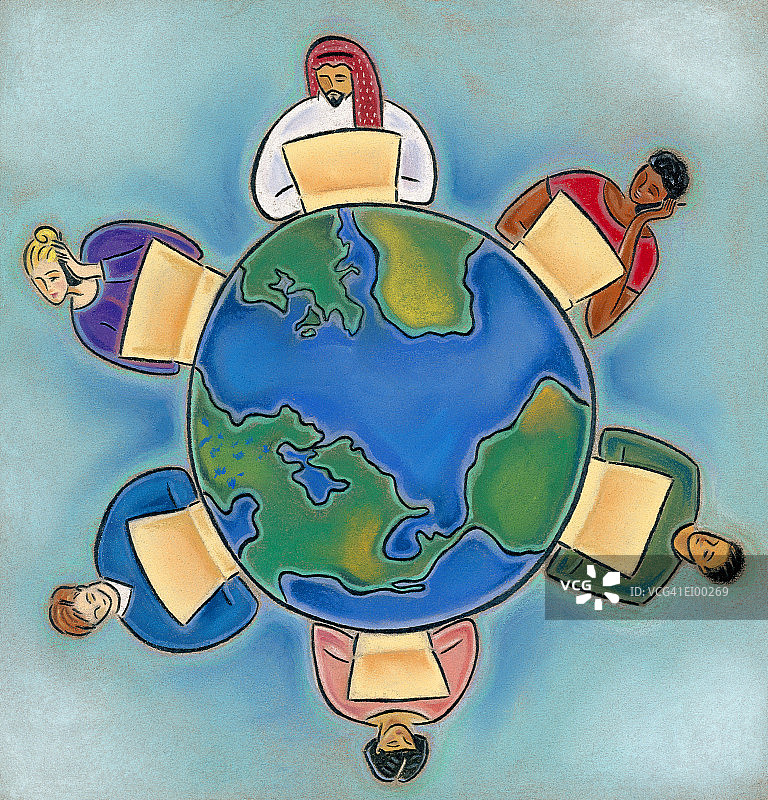 用于全球通信的电脑图片素材