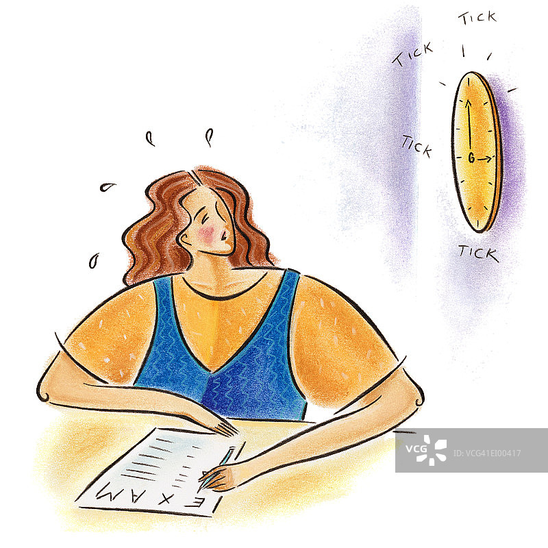 对考试感到恐慌的学生图片素材