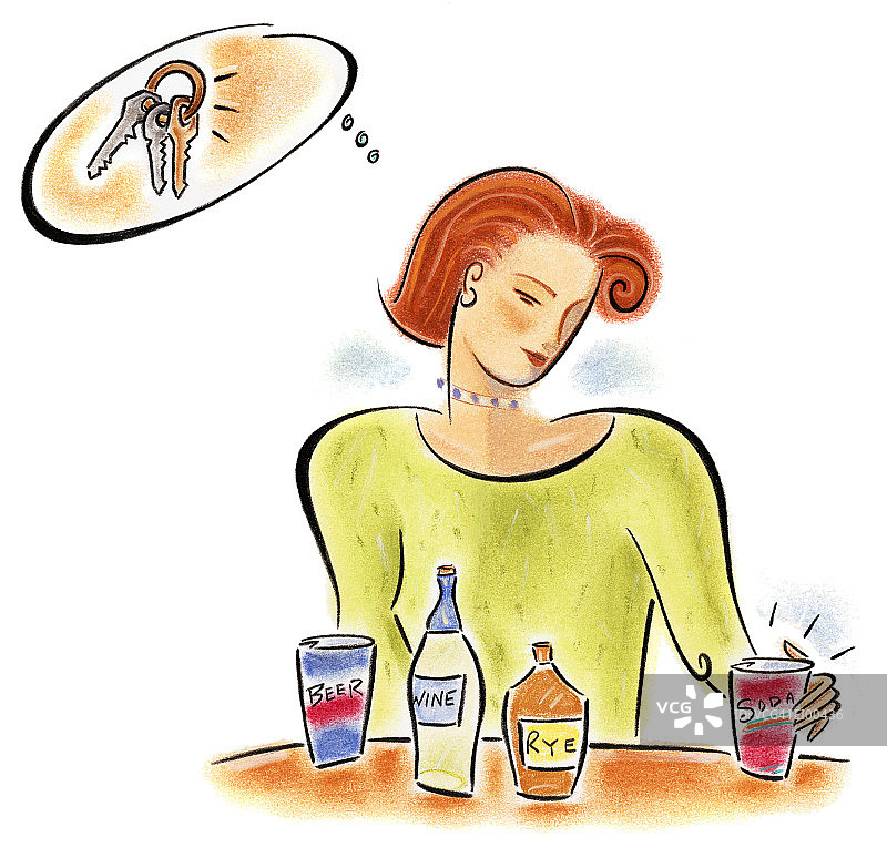 女人选择理性饮酒图片素材