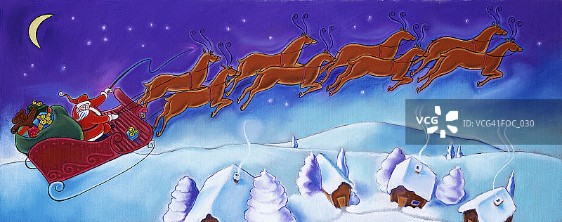 装满玩具的雪橇图片素材