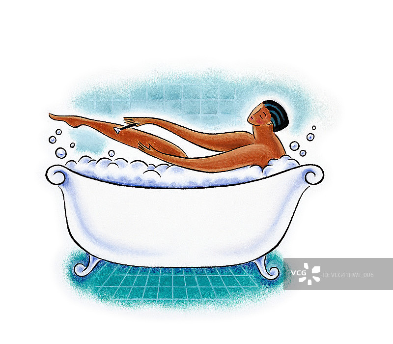 女人泡泡浴图片素材