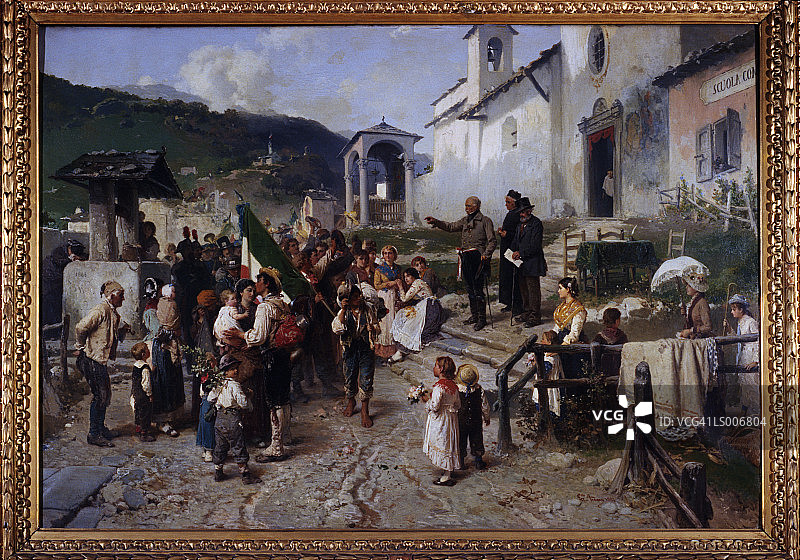 1866年战争的应征者告别图片素材