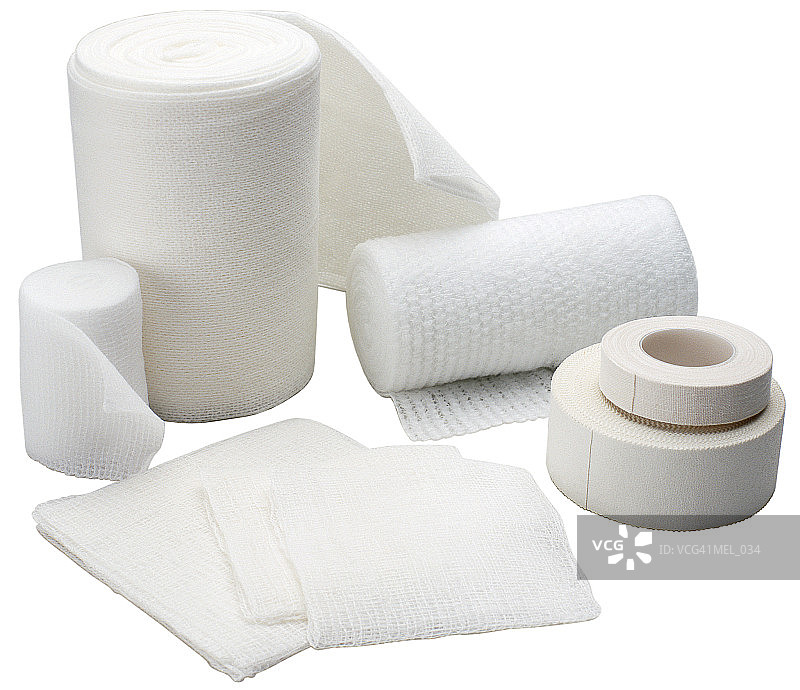 带胶带的纱布绷带，各种类型图片素材