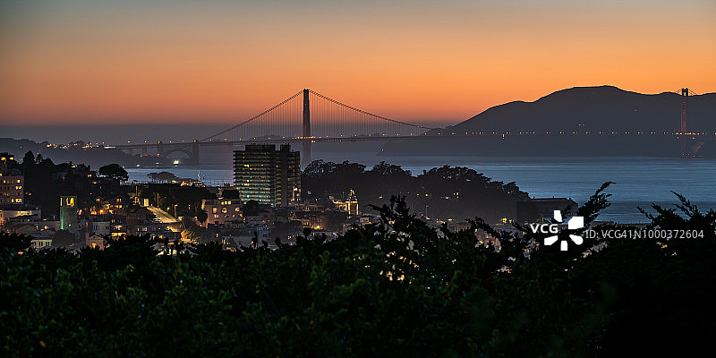 旧金山金门大桥日落图片素材