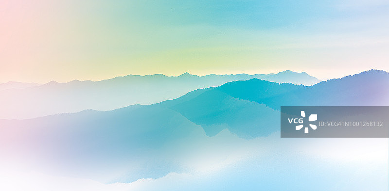 背景抽象朦胧的山脉彩色壁纸数字艺术渐变蜡笔戏剧性的背景图片素材