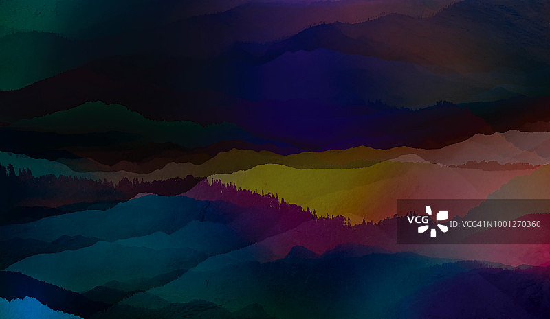 背景抽象朦胧的山脉彩色壁纸数字艺术渐变蜡笔戏剧性的背景图片素材