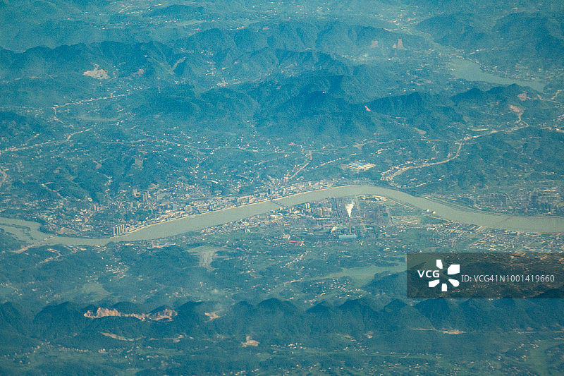 中国湖南省石门县白天航拍图片素材