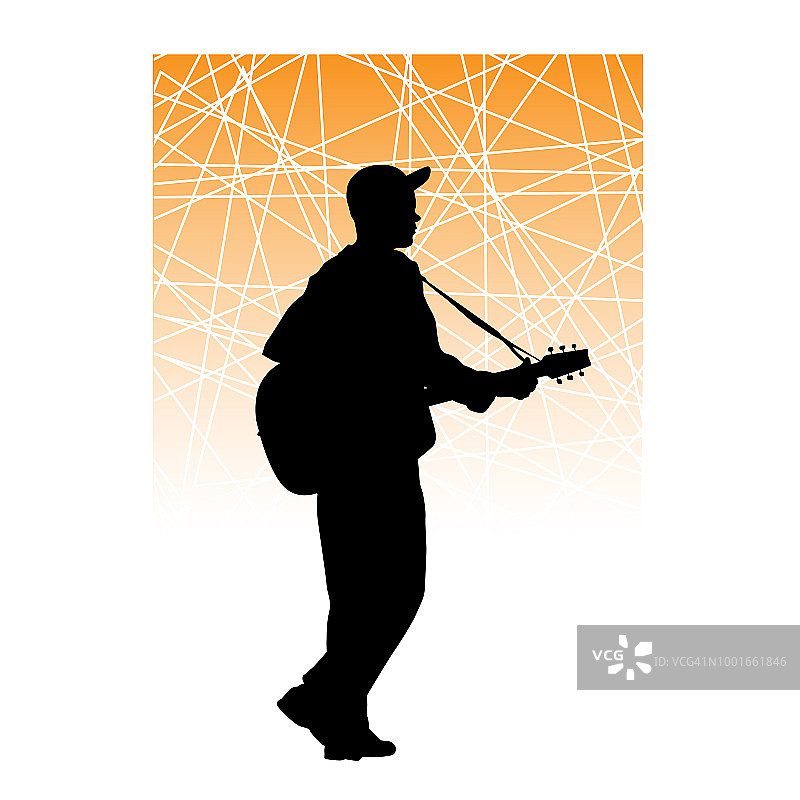 街头原声吉他音乐人图片素材