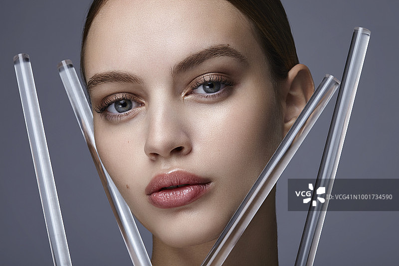 美丽女性的化妆品特写图片素材