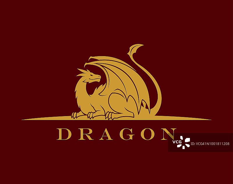 金色龙剪影图片素材