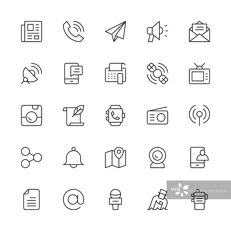 通信图标-细线系列图片素材