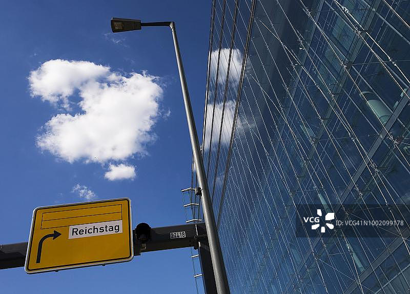 德国柏林波茨坦广场的路标图片素材