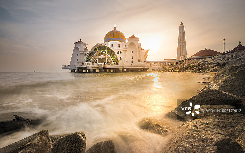 马六甲海峡清真寺-马来西亚图片素材