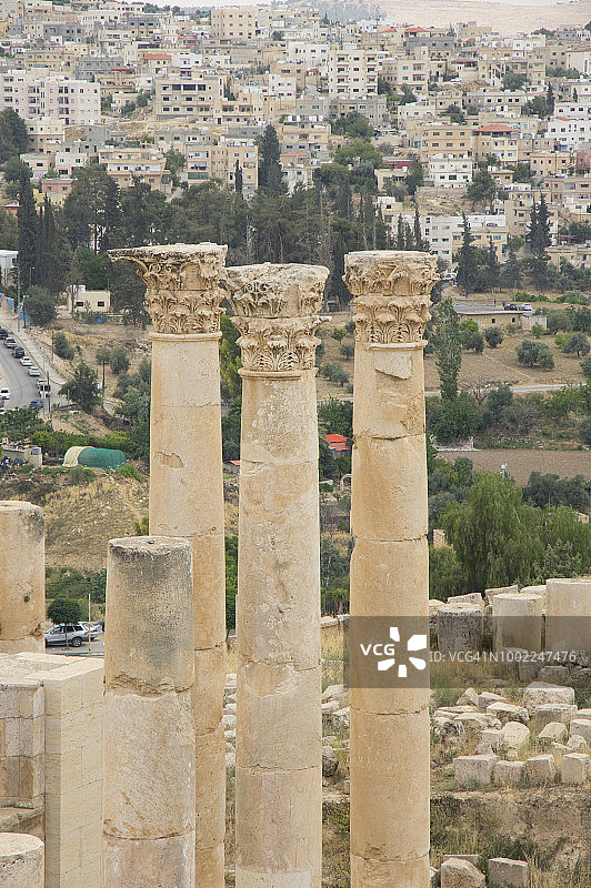 约旦杰拉什的建筑柱图片素材